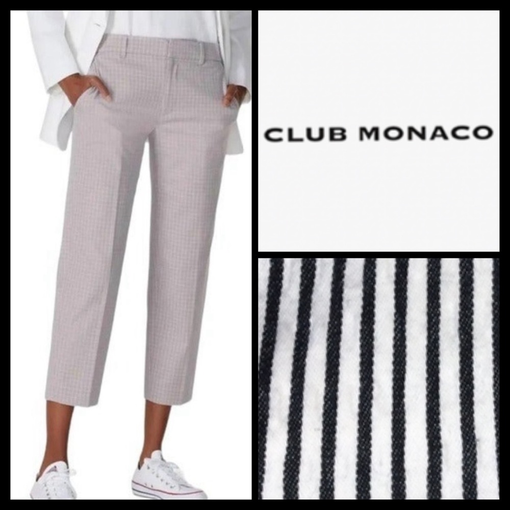 NWT Club Monaco Navy Stripe Renault Crop Pant